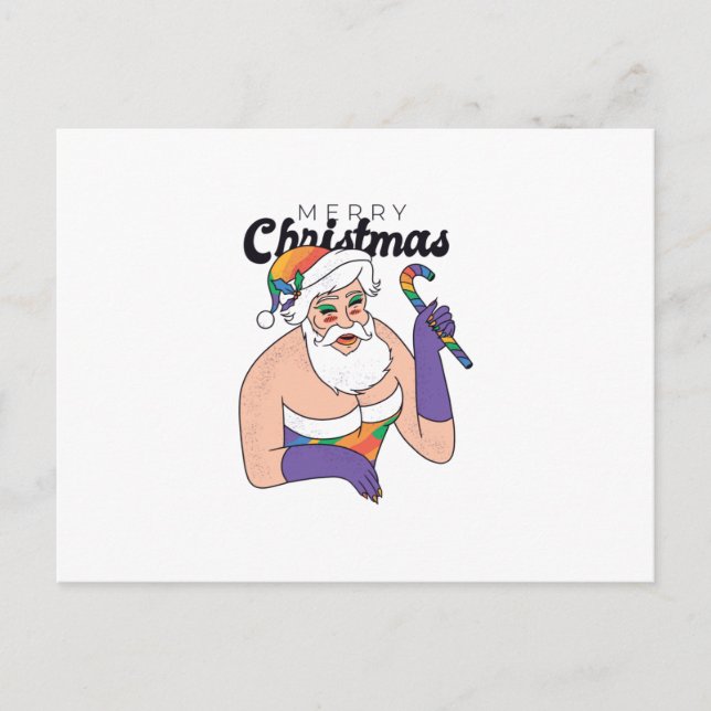 Carte Postale Drag queen père Noël (Devant)