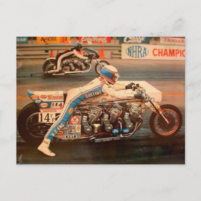 CARTE POSTALE DRAG RACING. (Devant)