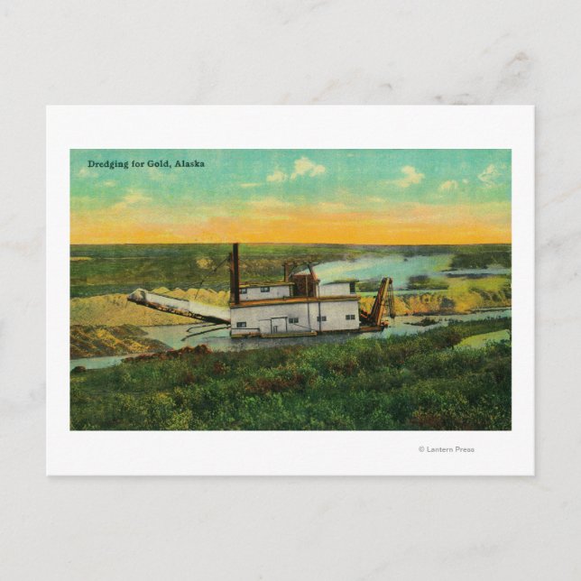 Carte Postale Dragage pour l'extraction d'or en AlaskaState (Devant)