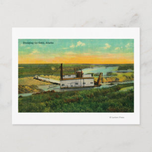 Carte Postale Dragage pour l'extraction d'or en AlaskaState