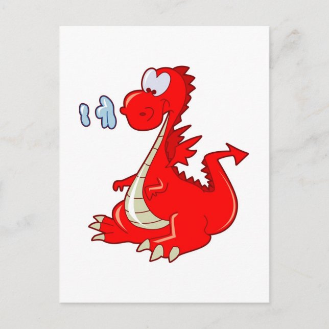 Carte Postale dragon302 CARTOON ROUGE DRAGON CUTE HAPPY KIDS GRA (Devant)