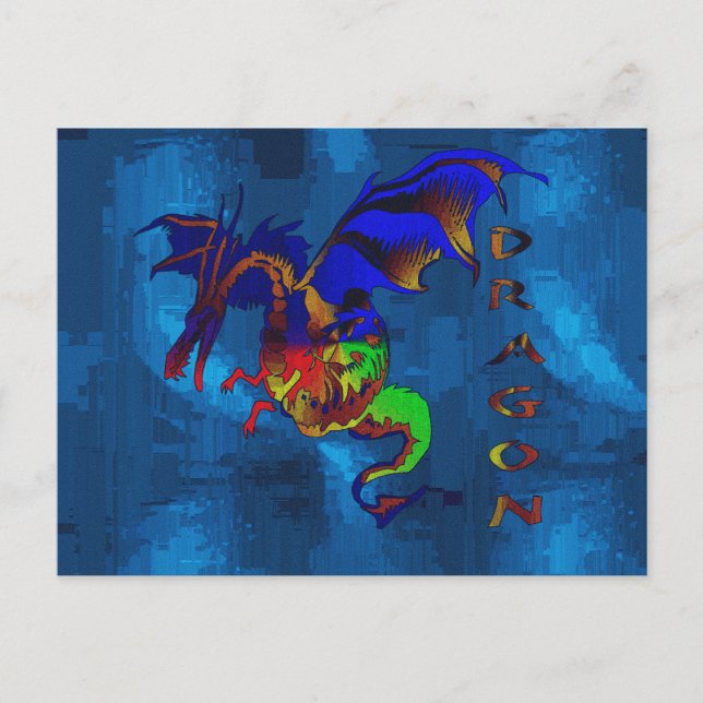 Carte Postale Dragon Arc-en-Ciel (Devant)