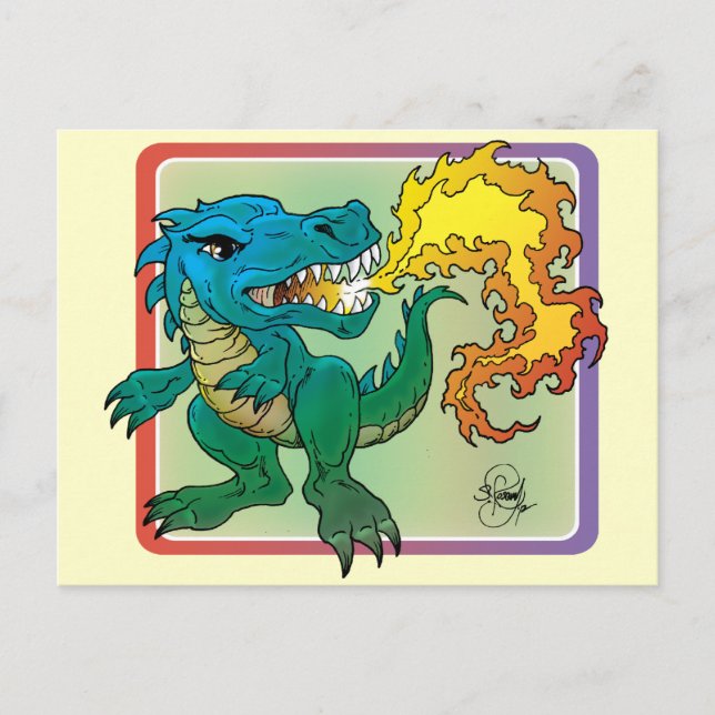 Carte Postale Dragon Art inspiré par Little t par Scott Rosema (Devant)