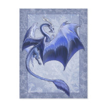 Dragon Bleu d'hiver Imaginaire Nature Art