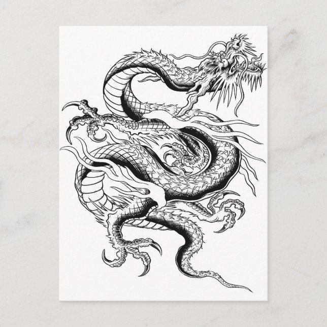 Carte Postale Dragon chinois chanceux (Devant)