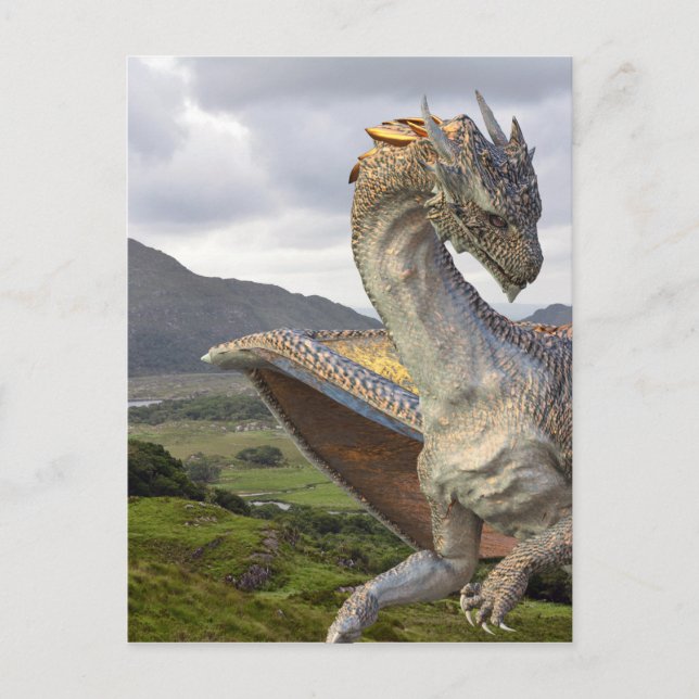 Carte Postale Dragon de bronze Imaginaire magique (Devant)