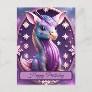 Carte Postale Dragon de Lila Pink