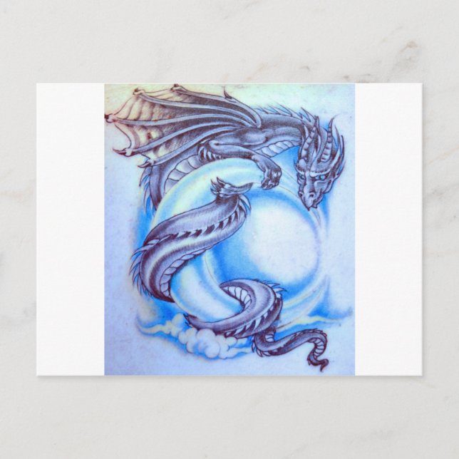 Carte Postale Dragon de lune bleue (Devant)