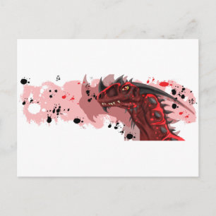 Carte Postale Dragon d'incendie (version blanche)