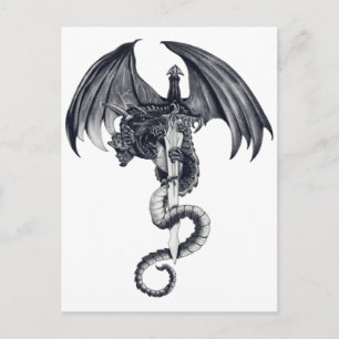 Carte postale Dragon & Épée