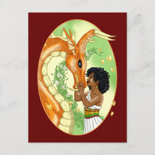 Carte Postale Dragon et princesse Postcard