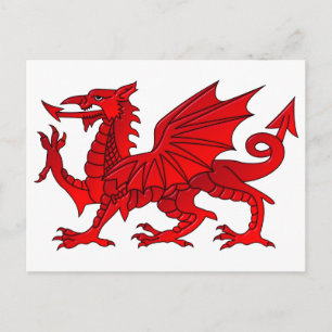 Carte Postale Dragon Gallois Avec un Effet de Biseau
