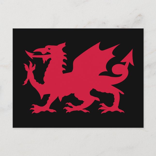 Carte Postale Dragon gallois rouge (Devant)