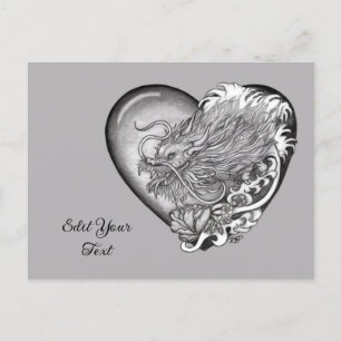 Carte Postale Dragon Heart Tattoo Art