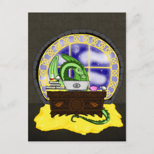 Carte Postale Dragon jamais de sommeil au travail