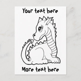 Carte Postale Dragon Kawaii Colorable