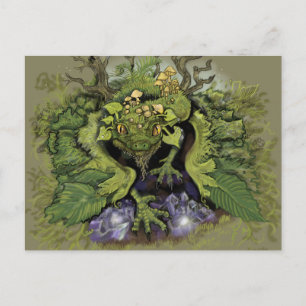 Carte Postale Dragon magique de la mousse de forêt
