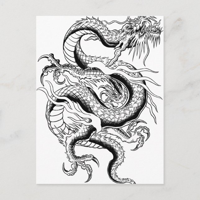 Carte Postale Dragon oriental (Devant)
