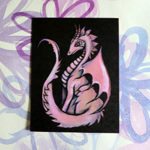 Carte Postale Dragon Rose                                       