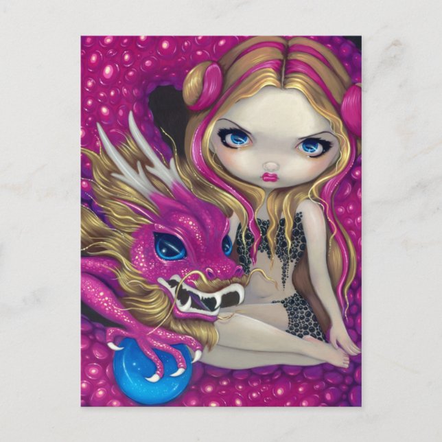 Carte postale "Dragon rose chatoyant" (Devant)
