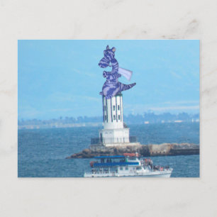 Carte postale - Dragon sur le phare LA Harbour