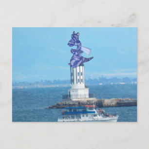 Carte postale - Dragon sur le phare LA Harbour