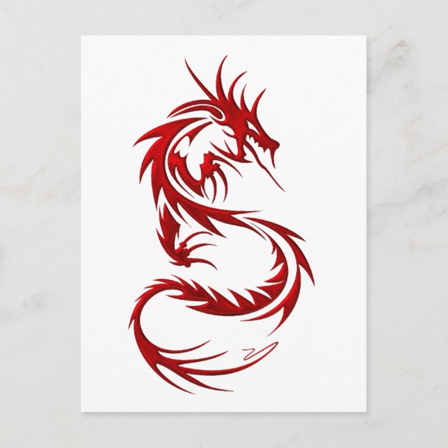 Carte Postale Dragon tribal (Devant)