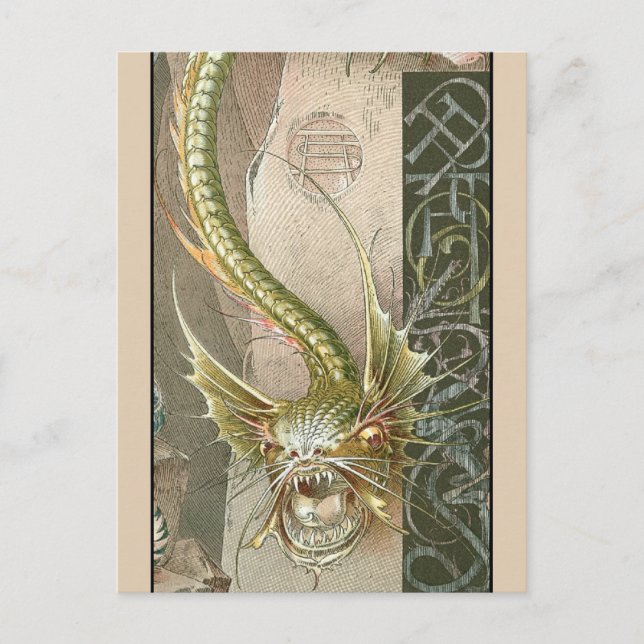 Carte Postale Dragon vert (Devant)