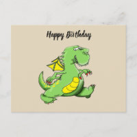 Dragon vert caricature marchant sur ses pieds