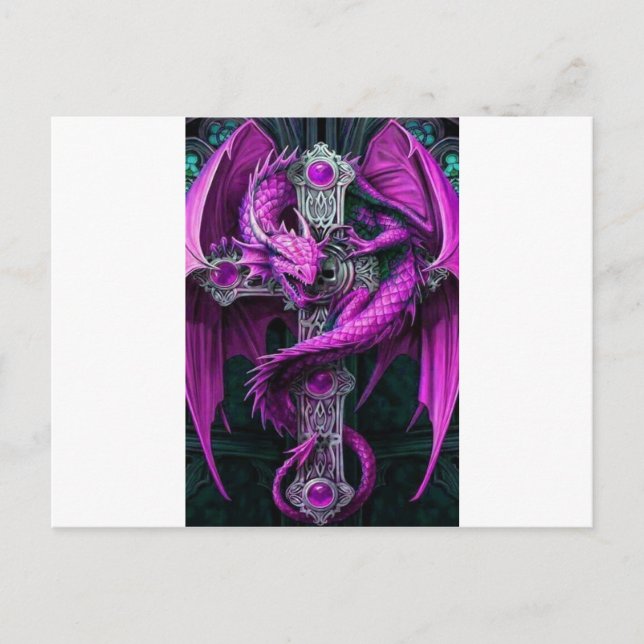 Carte Postale Dragon violet (Devant)
