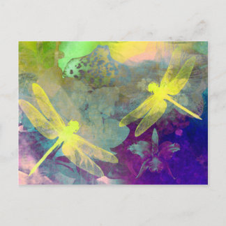 Carte Postale Dragonflies jaunes