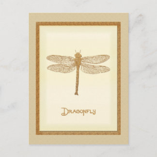 Carte postale dragonfly en cuivre