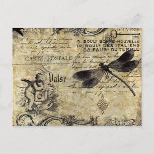 Carte postale - Dragonfly française Vintage