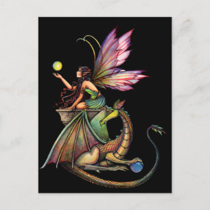 Carte Postale Dragon's Orbs Fairy and Dragon par Molly Harrison