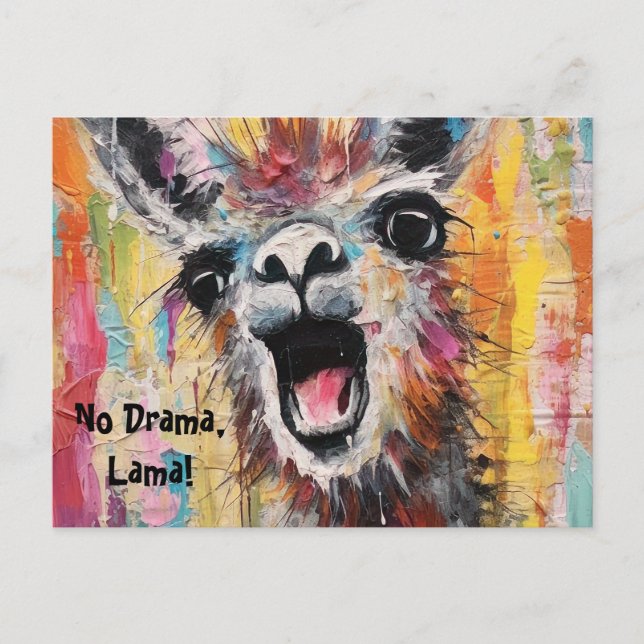 Carte Postale Drama Lama Personnalisable Funky Hipster Mignon (Devant)