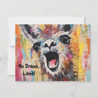Carte Postale Drama Lama Personnalisable Funky Hipster Mignon