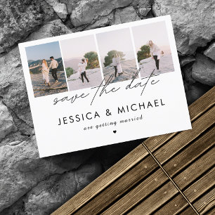 Carte Postale Dramatic Chic Script 4 Photo Collage Enregistrer L