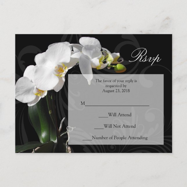 Carte postale Dramatique Black and White Orchid RS (Devant)