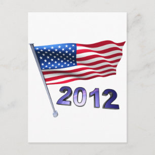 Carte Postale Drapeau 2012 avec États-Unis