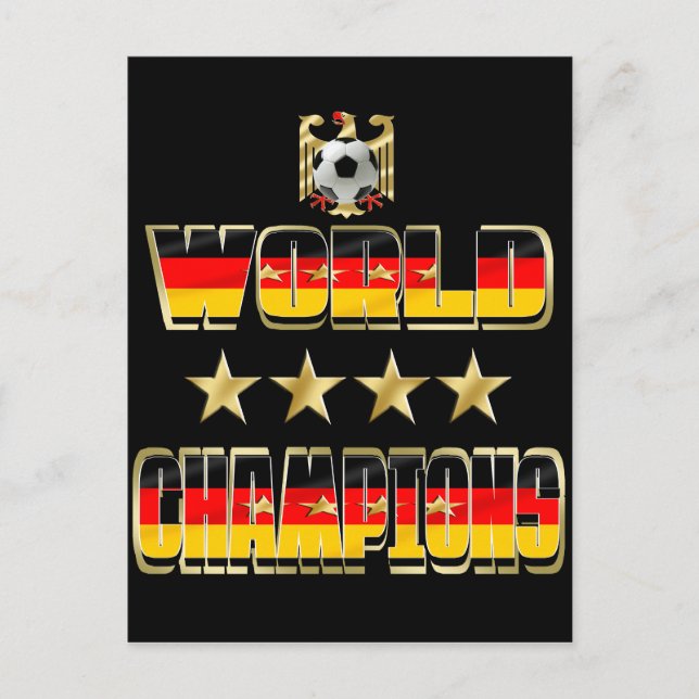 Carte Postale Drapeau 2014 des champions du monde Allemagne (Devant)