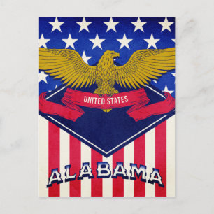 Carte Postale Drapeau Alabama USA
