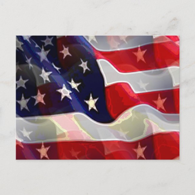 Carte Postale Drapeau américain (Devant)