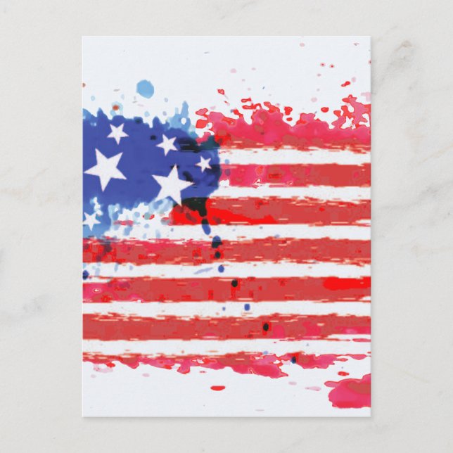 Carte Postale drapeau américain (Devant)