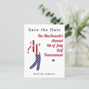 Carte Postale Drapeau américain 4 juillet tournoi de golf
