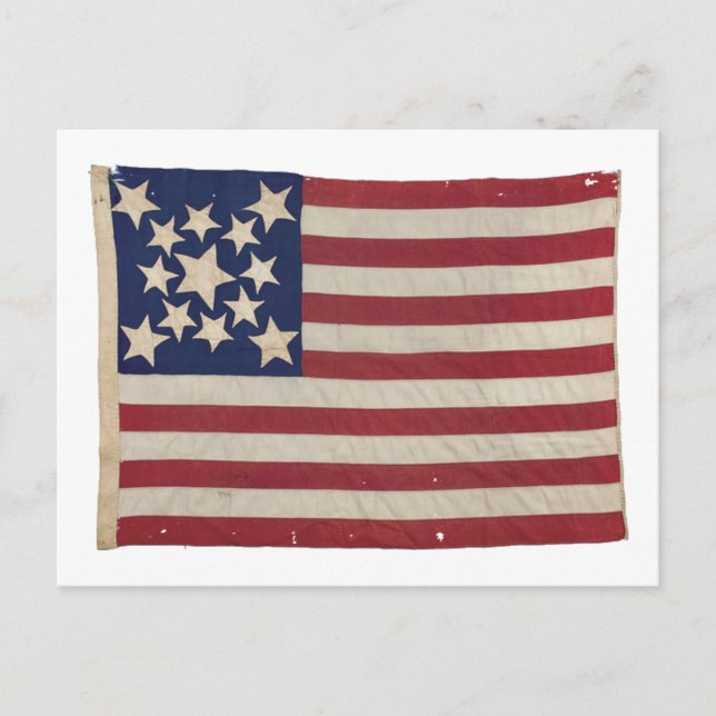 Carte Postale Drapeau américain avec 13 étoiles (Devant)