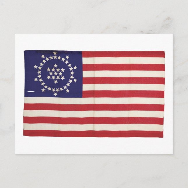 Carte Postale Drapeau américain avec 48 étoiles Whipple (Devant)
