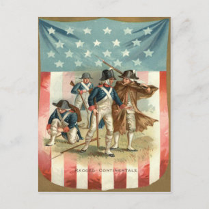 Carte Postale Drapeau américain Bouclier Armée continentale
