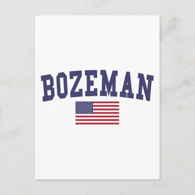 Carte Postale Drapeau américain Bozeman (Devant)