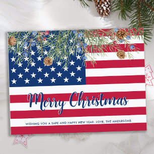 Carte Postale Drapeau américain budget Noël Fête patriotique de