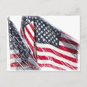 Carte Postale Drapeau américain coupé